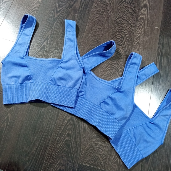 NEW FP Movement Good Karma Square Neck Bra in Blue Size XS/S - Picture 5 of 13